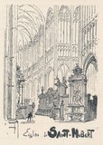 Eglise de Saint-Hubert - Gravure de J. Malvaux